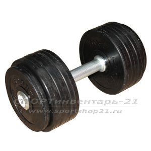 Гантель профессиональная обрезиненная 19 кг НЕразборная - gantel professionalnaya obrezinennaya 19 kg nerazbornaya