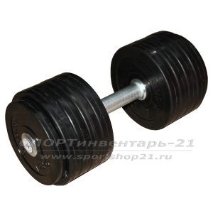 Гантель профессиональная обрезиненная 24 кг НЕразборная - gantel professionalnaya obrezinennaya 24 kg nerazbornaya