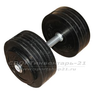 Гантель профессиональная обрезиненная 34 кг НЕразборная - gantel professionalnaya obrezinennaya 34 kg nerazbornaya
