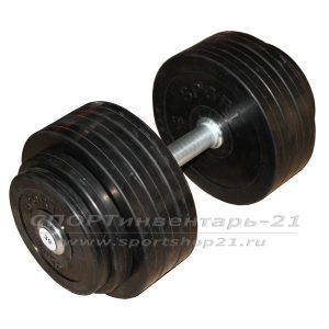 Гантель профессиональная обрезиненная 39 кг НЕразборная - gantel professionalnaya obrezinennaya 39 kg nerazbornaya
