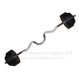 shtingi trenirovochnye w-obraznye s obrezinennymi diskami - 26 mm