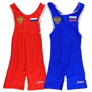 Трико борцовское ASICS (Russia) комплект красное и синее