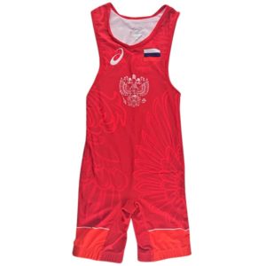 Трико борцовское ASICS (Russia с орлом) красное