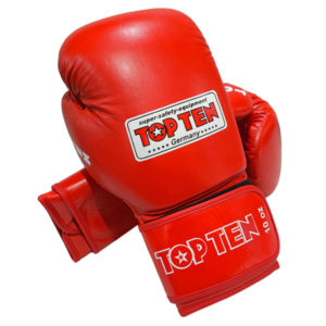 Перчатки боксерские TOP TEN красные (нат.кожа)