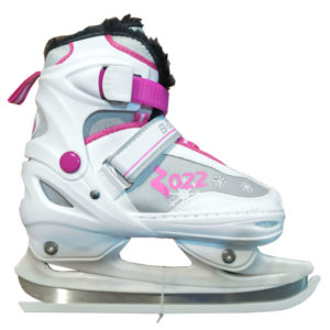 Коньки ледовые раздвижные Ice Skate Q808 белые